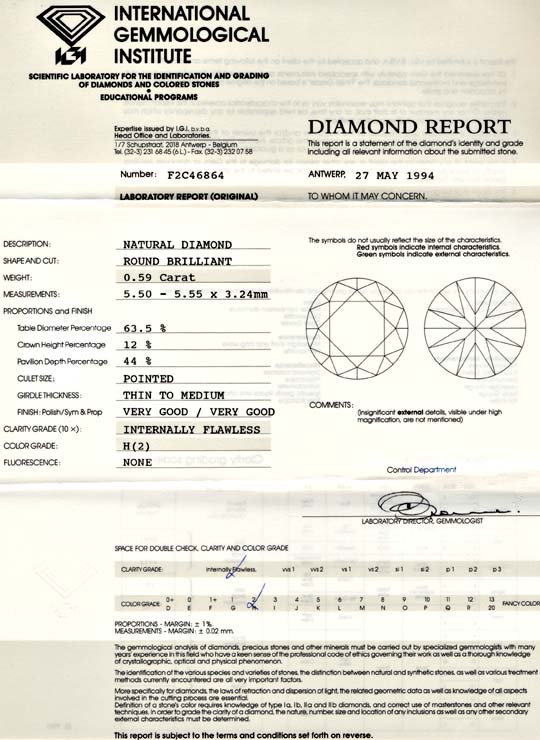 Foto 9 - IGI! Diamant 0,59ct Lupenrein! Wesselton H VG/VG, D5627