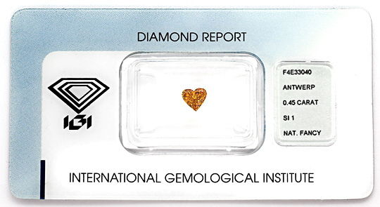 Foto 1 - Diamant Herz 0,45 Carat Sensationell Intense Orange IGI, D6561