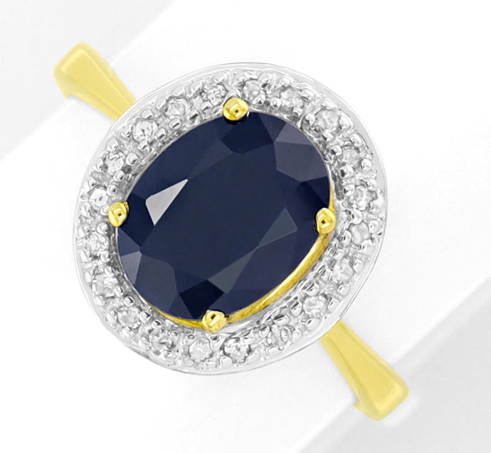 Foto 3 - Gold-Ring Ohrringe Collier Saphire Diamanten, R1097