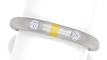 Foto 1 - Designer-Platin Gelbgold-Ring lupenreine Brillanten, S2495